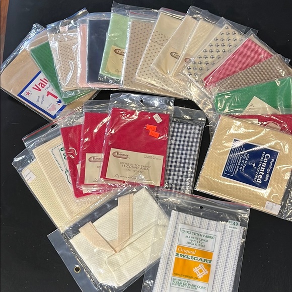 Assorted Cross Stitch Fabric - Picture 1 of 1